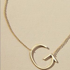 Anthropologie Monogram Pendant Necklace - G